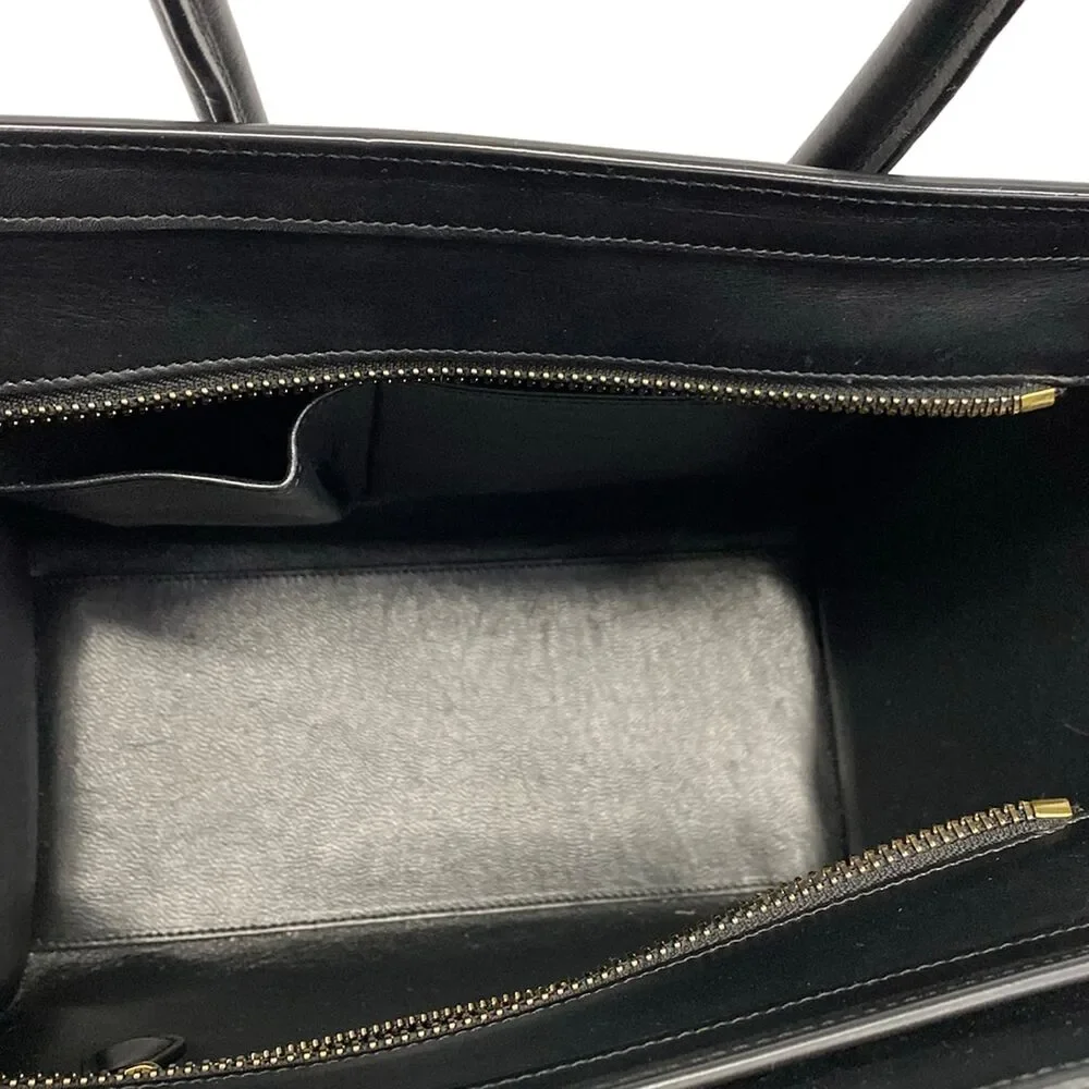 Celine Luggage Micro Shopper Handbag Gray Beige Blue Black
